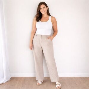 Macy's Style & Co. Womens Size 18W Tan 100% Linen Pants